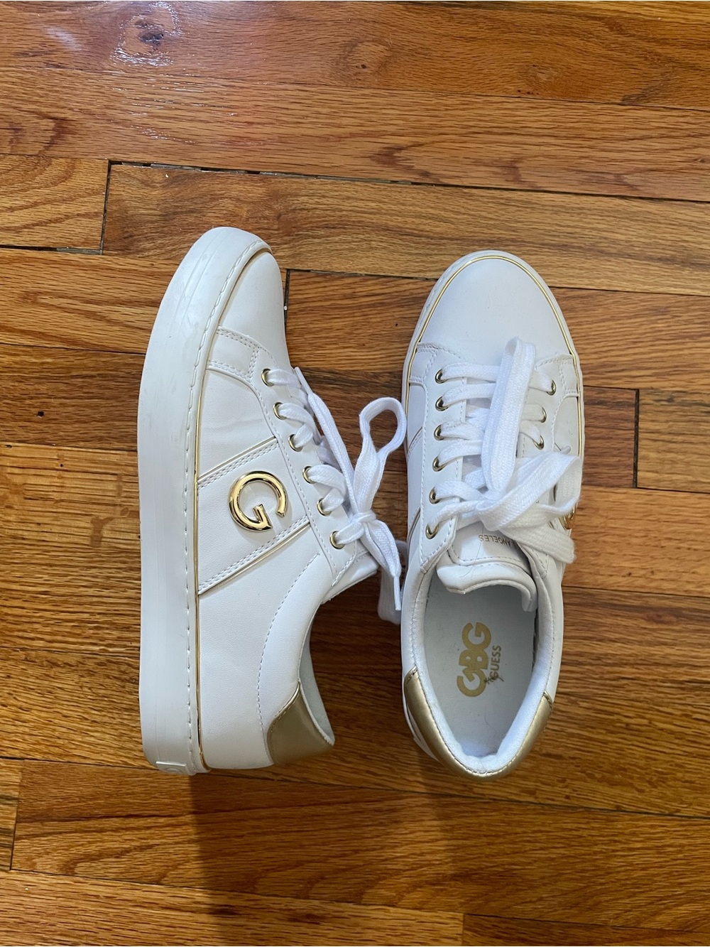 White leather sneakers by G by Guess